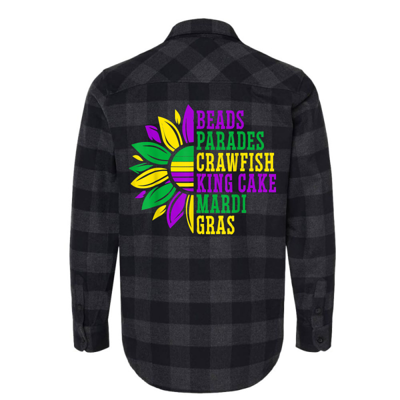 Beads Parades Crawfish King Cake Mardi Gras Celebration T Shirt Flannel Shirt | Artistshot