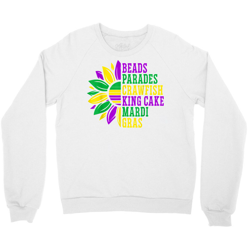 Beads Parades Crawfish King Cake Mardi Gras Celebration T Shirt Crewneck Sweatshirt | Artistshot