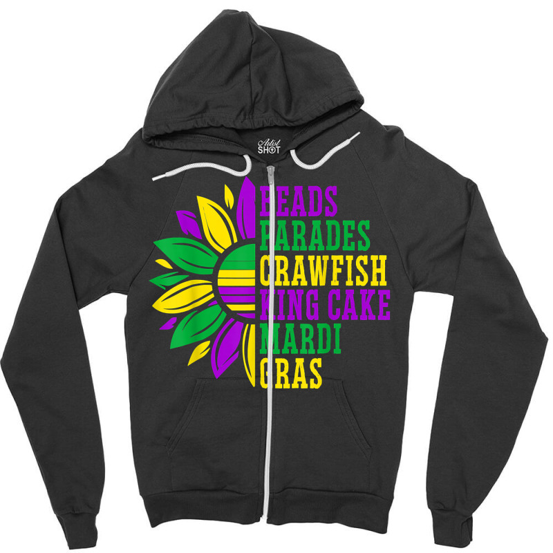 Beads Parades Crawfish King Cake Mardi Gras Celebration T Shirt Zipper Hoodie | Artistshot