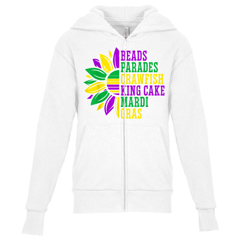 Beads Parades Crawfish King Cake Mardi Gras Celebration T Shirt Youth Zipper Hoodie | Artistshot