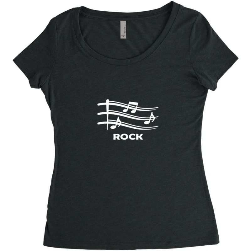 Rock Musical Notes Women's Triblend Scoop T-shirt by FranklinTepper1 | Artistshot