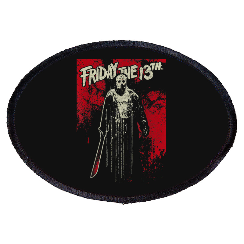 Friday The 13th Jason Drip T Shirt Oval Patch | Artistshot