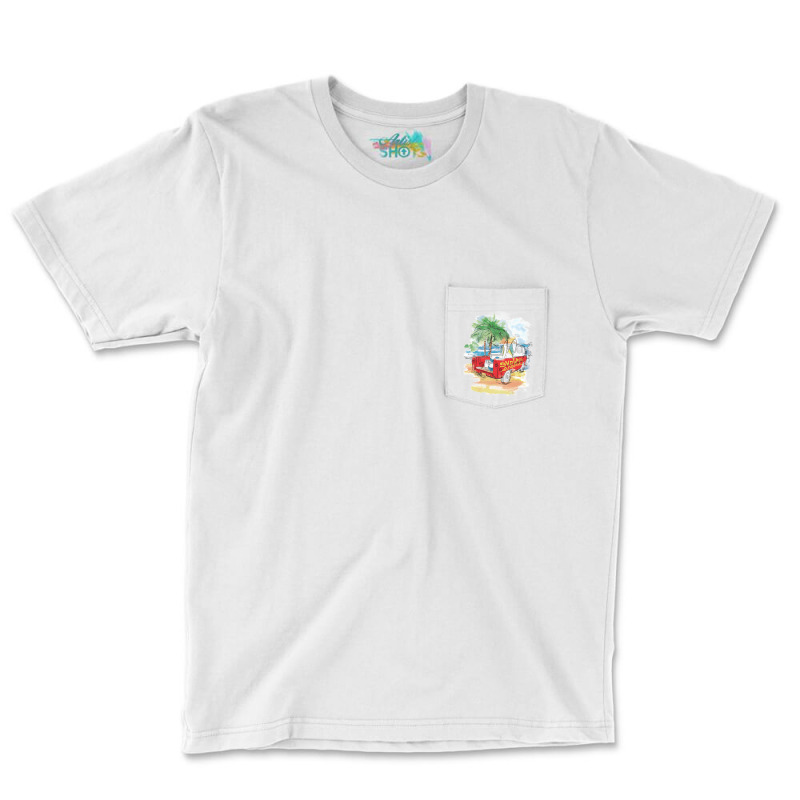 Beach Car Sunset Pocket T-shirt | Artistshot