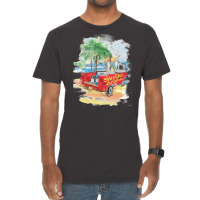 Beach Car Sunset Vintage T-shirt | Artistshot