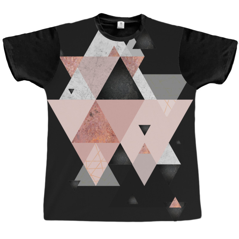 Geometric Compilation In Rose Gold And Blush Pink Graphic T-shirt | Artistshot