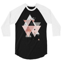 Geometric Compilation In Rose Gold And Blush Pink 3/4 Sleeve Shirt | Artistshot