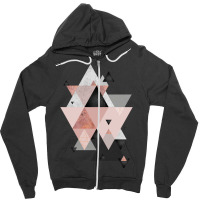 Geometric Compilation In Rose Gold And Blush Pink Zipper Hoodie | Artistshot