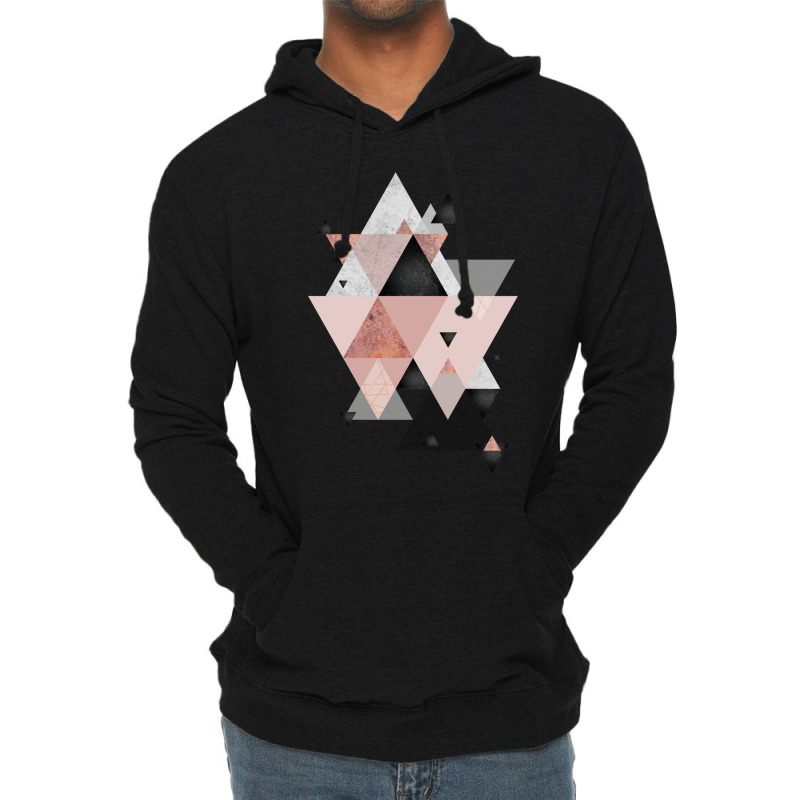 Geometric Compilation In Rose Gold And Blush Pink Lightweight Hoodie | Artistshot