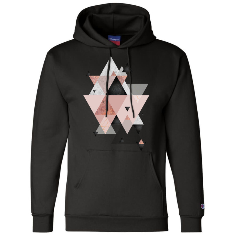 Geometric Compilation In Rose Gold And Blush Pink Champion Hoodie | Artistshot