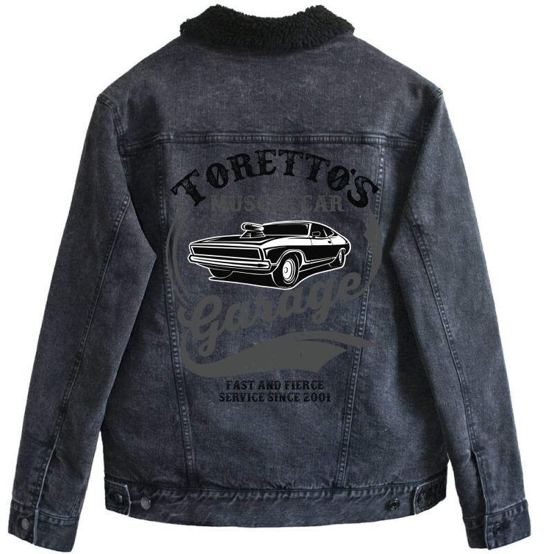 Toretto's Muscle Car Garage Lts 1 Unisex Sherpa-lined Denim Jacket | Artistshot