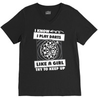 Darting Girl Dartboard   Arrow Darts T Shirt V-neck Tee | Artistshot