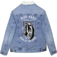 Ride Hard Old Motorcycle Unisex Sherpa-lined Denim Jacket | Artistshot