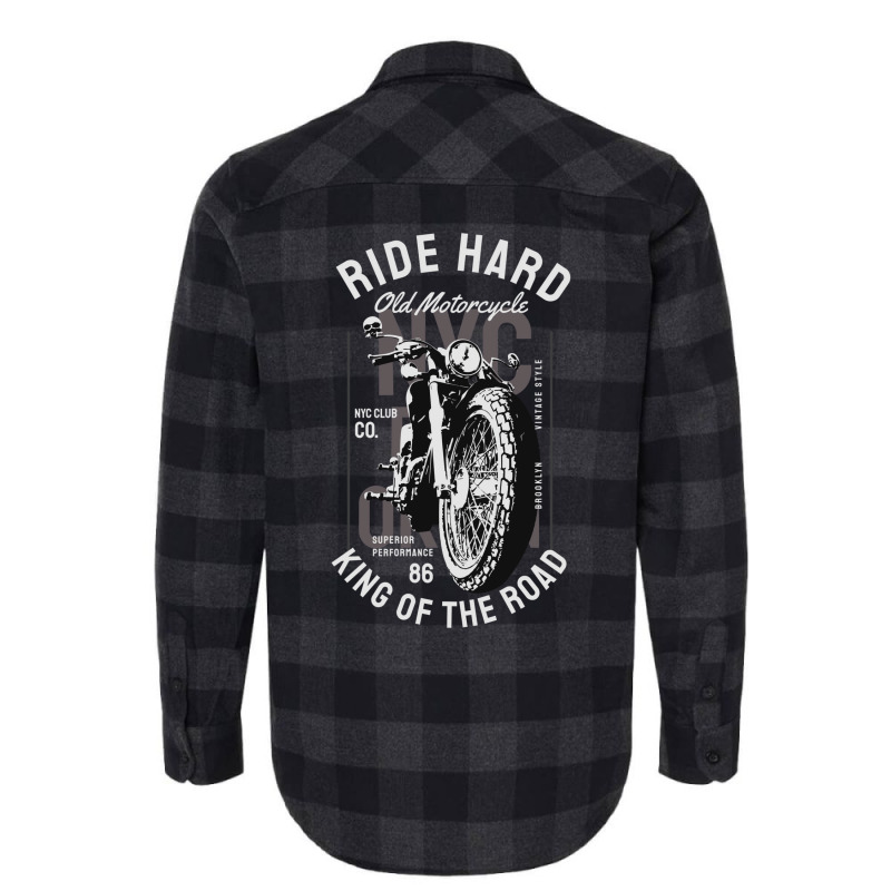 Ride Hard Old Motorcycle Flannel Shirt by vilykinuef | Artistshot