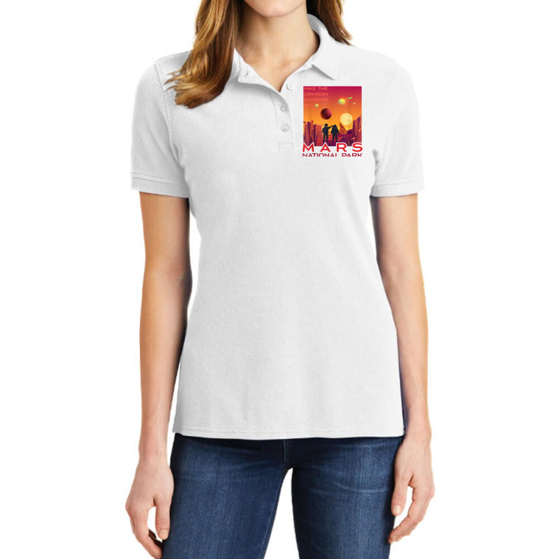 Mars National Park Vintage Sci Fi Martian Exploration Space T Shirt Ladies Polo Shirt by matheeishilo | Artistshot