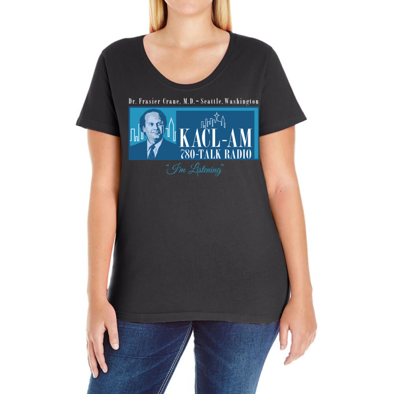 Frasier Crane   Kacl Radio Station Ladies Curvy T-Shirt by glealcongerj | Artistshot