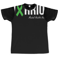 Mental Health Awareness Green Ribbon Graphic T-shirt | Artistshot