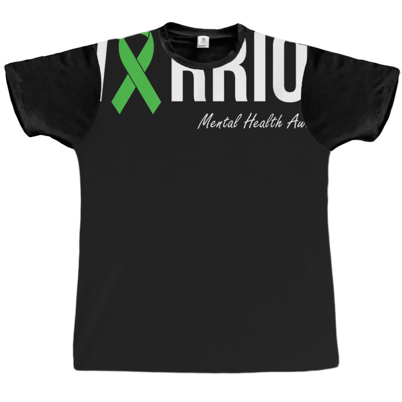 Mental Health Awareness Green Ribbon Graphic T-shirt | Artistshot