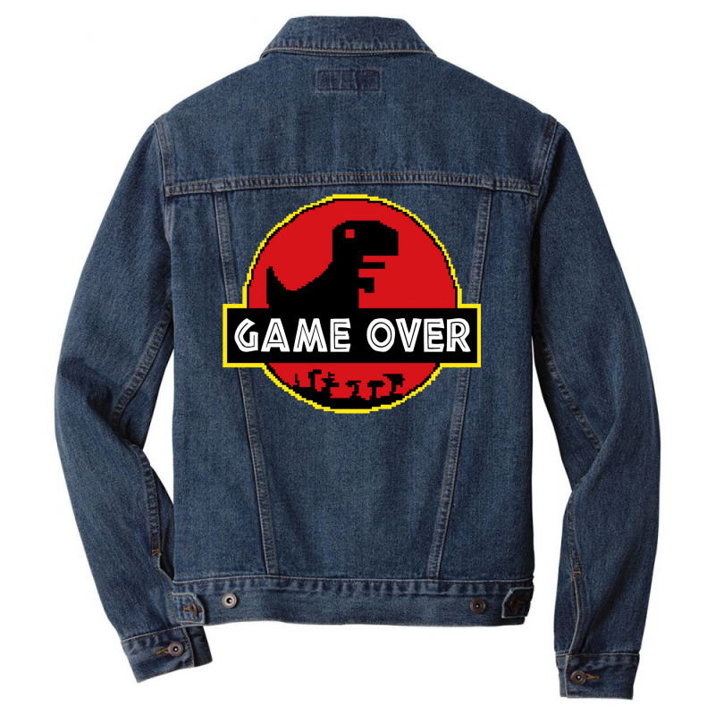 Game Over Video Dino Park No Internet Signal Men Denim Jacket by glealcongerj | Artistshot