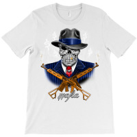 Gangster Skull Mafia Guns Arts Fog Dollars Money T-shirt | Artistshot