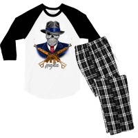 Gangster Skull Mafia Guns Arts Fog Dollars Money Men's 3/4 Sleeve Pajama Set | Artistshot