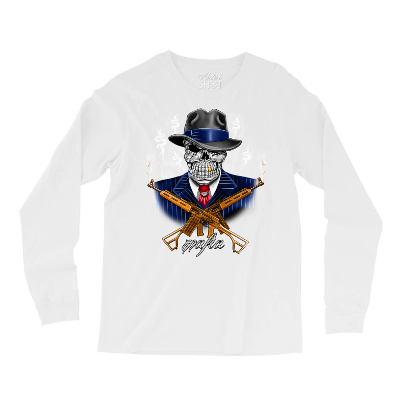 Gangster Skull Mafia Guns Arts Fog Dollars Money Long Sleeve Shirts by glealcongerj | Artistshot