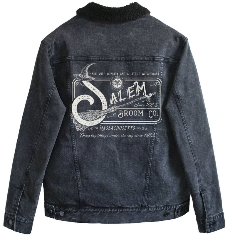 Salem Broom Company Unisex Sherpa-Lined Denim Jacket by vilykinuef | Artistshot