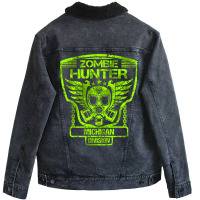 Michigan Zombie Hunter Hoodie Unisex Sherpa-lined Denim Jacket | Artistshot