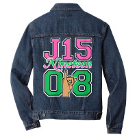 Womens J15 Nineteen 08 Founder's Day Aka Women Hand Sign V Neck T Shir Men Denim Jacket | Artistshot