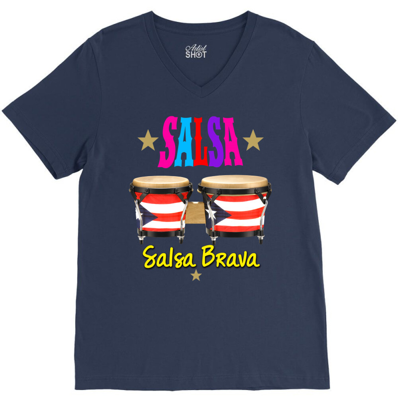 Bongos Puerto Rico Salsa Salsa Brava V-neck Tee | Artistshot