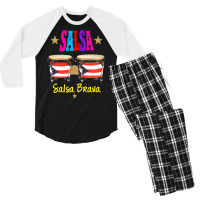 Bongos Puerto Rico Salsa Salsa Brava Men's 3/4 Sleeve Pajama Set | Artistshot