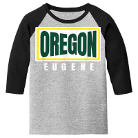 Eugene Greenyellow Retro Striped Eugene Oregon Fun Hometown T Shirt Youth 3/4 Sleeve | Artistshot