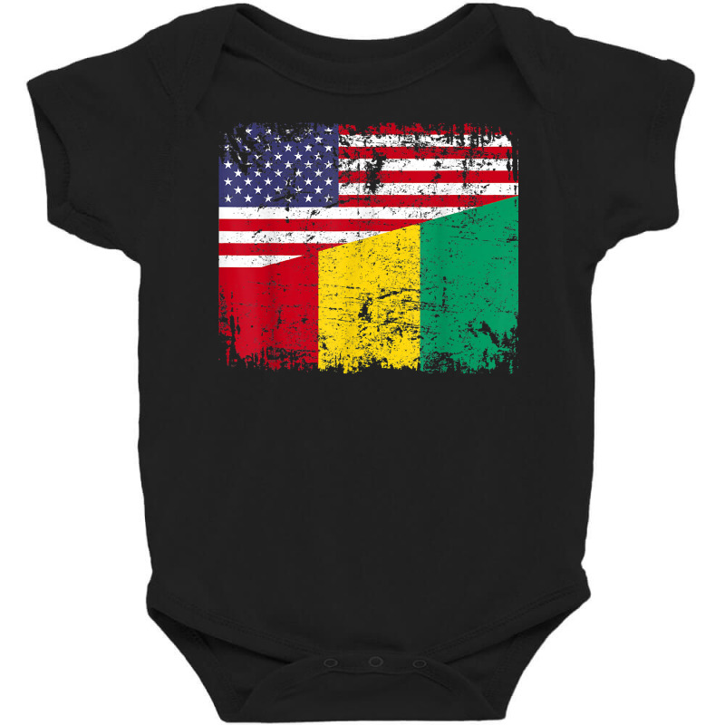 Guinean Roots  Half American Flag  Usa Guinea Flag T Shirt Baby Bodysuit | Artistshot