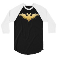 Golden Two Headed Eagle Medieval Empire Symbol Wargaming Essential 3/4 Sleeve Shirt | Artistshot