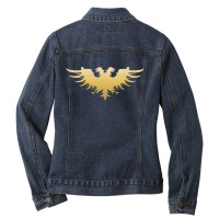 Golden Two Headed Eagle Medieval Empire Symbol Wargaming Essential Ladies Denim Jacket | Artistshot