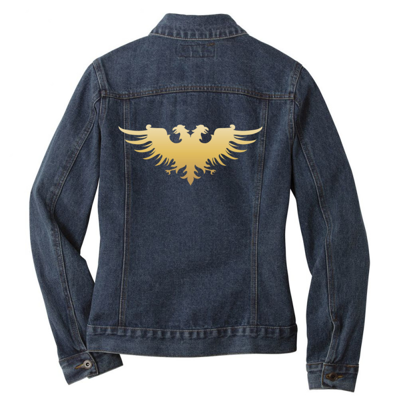 Golden Two Headed Eagle Medieval Empire Symbol Wargaming Essential Ladies Denim Jacket by NancyAllen | Artistshot