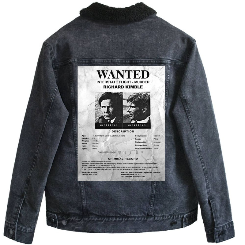 Wanted Fugitive Flyer R Kimble Unisex Sherpa-lined Denim Jacket | Artistshot