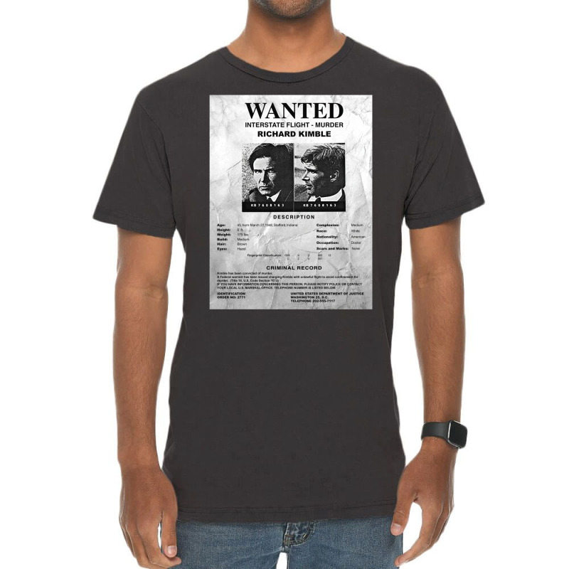 Wanted Fugitive Flyer R Kimble Vintage T-shirt | Artistshot