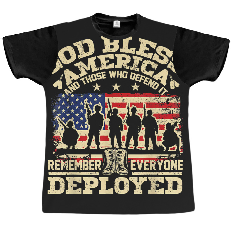 Red Friday God Bless America Remember Everyone Deployed Graphic T-shirt | Artistshot