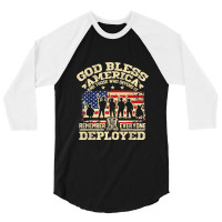 Red Friday God Bless America Remember Everyone Deployed 3/4 Sleeve Shirt | Artistshot