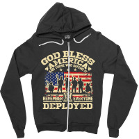 Red Friday God Bless America Remember Everyone Deployed Zipper Hoodie | Artistshot