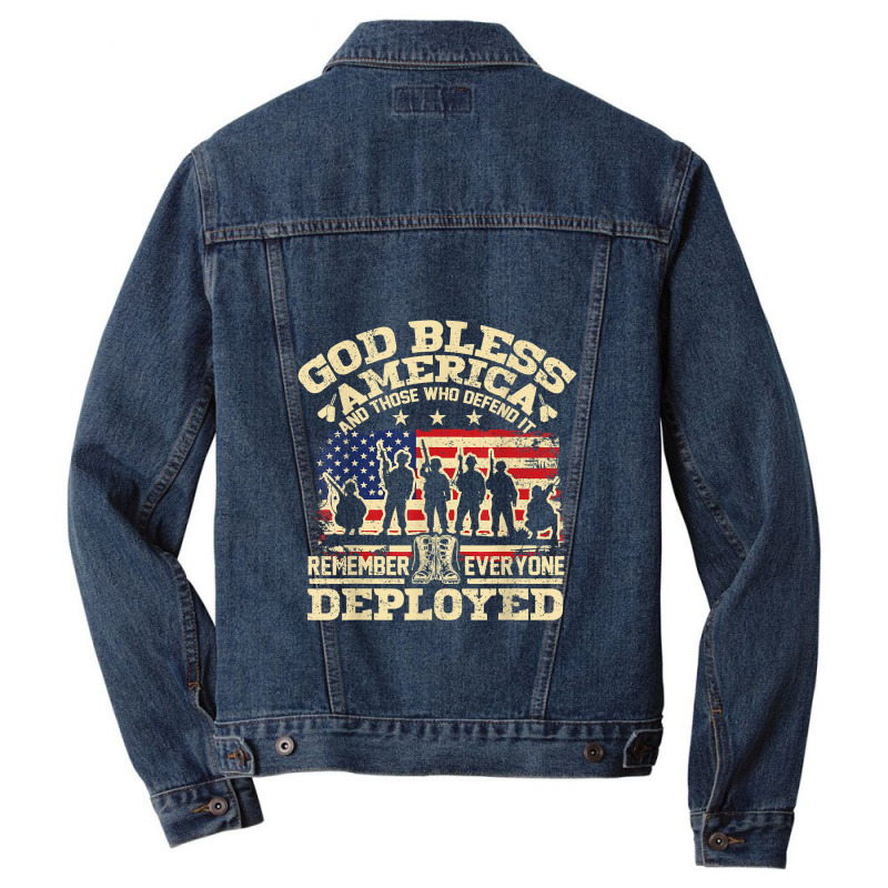 Red Friday God Bless America Remember Everyone Deployed Men Denim Jacket | Artistshot