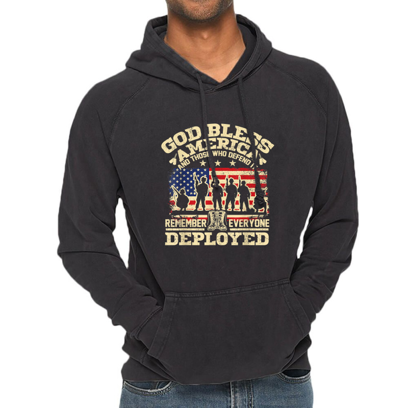 Red Friday God Bless America Remember Everyone Deployed Vintage Hoodie | Artistshot