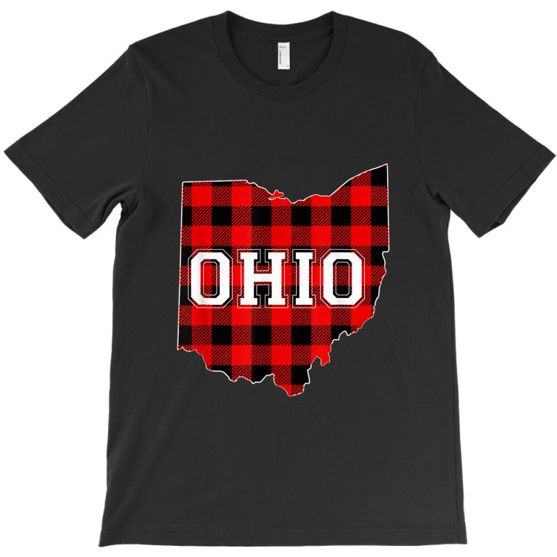 Red Plaid State Of Ohio Pride Striped Graphic Design T-shirt | Artistshot