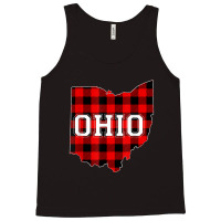 Red Plaid State Of Ohio Pride Striped Graphic Design Tank Top | Artistshot