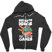 Red Ribbon Squad Week Say No To Say Yes To Video Games Zipper Hoodie | Artistshot