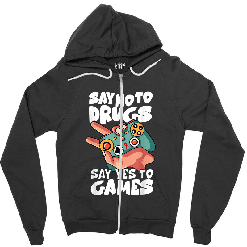 Red Ribbon Squad Week Say No To Say Yes To Video Games Zipper Hoodie | Artistshot