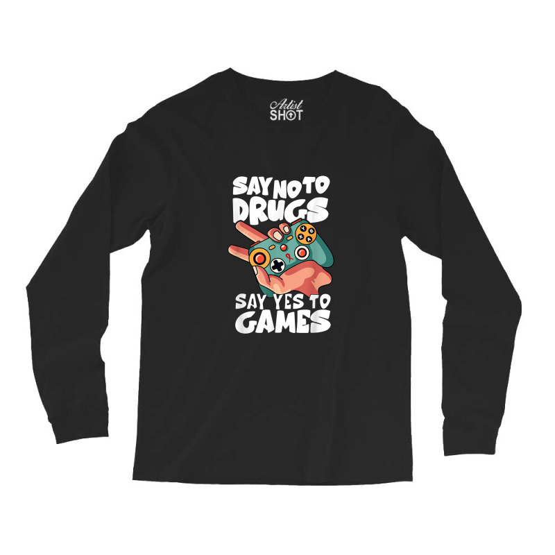 Red Ribbon Squad Week Say No To Say Yes To Video Games Long Sleeve Shirts | Artistshot