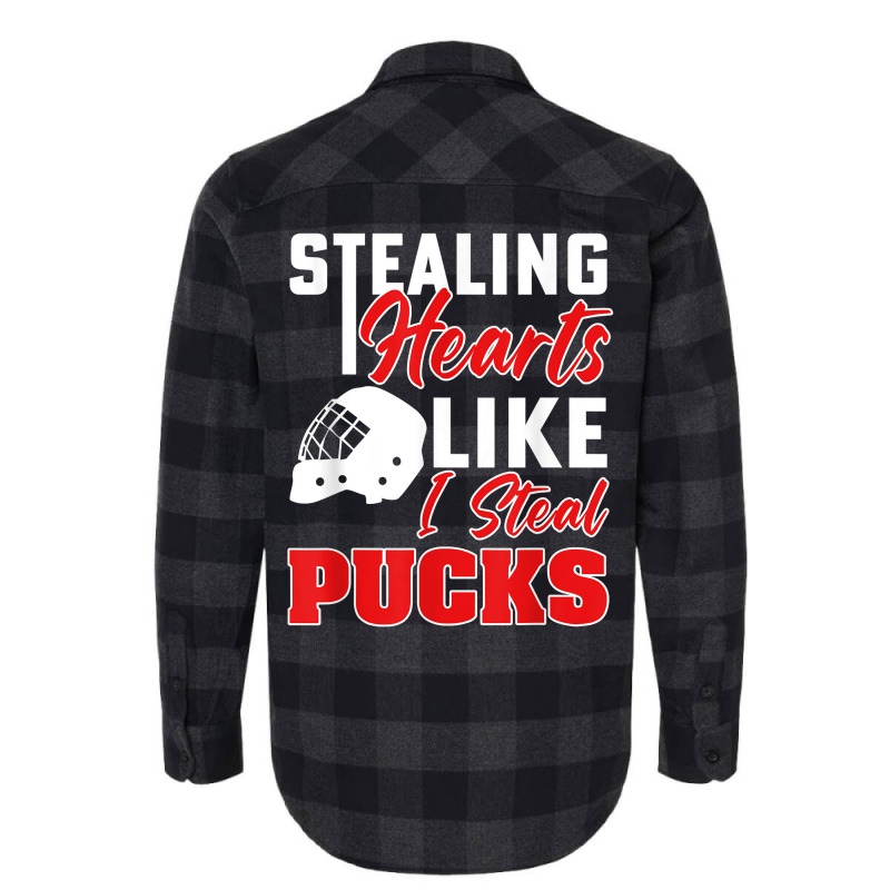 Stealing Heart Like I Steal Pucks Valentines Day Hockey Kids T Shirt Flannel Shirt | Artistshot