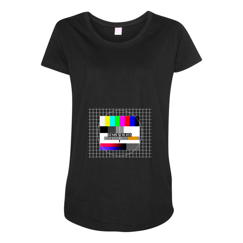 Closing Date Analog Television Test Pattern 90s Party 80s Outfit Retro Maternity Scoop Neck T-shirt by MichaelGatineau | Artistshot