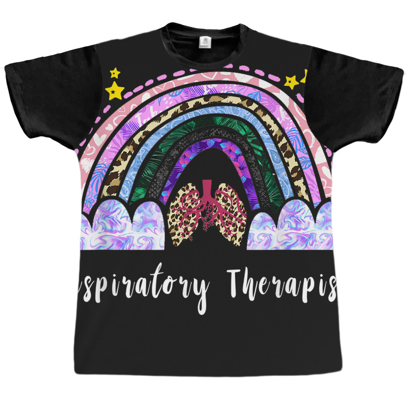 Respiratory Therapist Rainbow Lung Leopard Therapy Graphic T-shirt | Artistshot